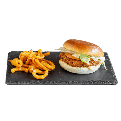 Crispy chicken burger menu