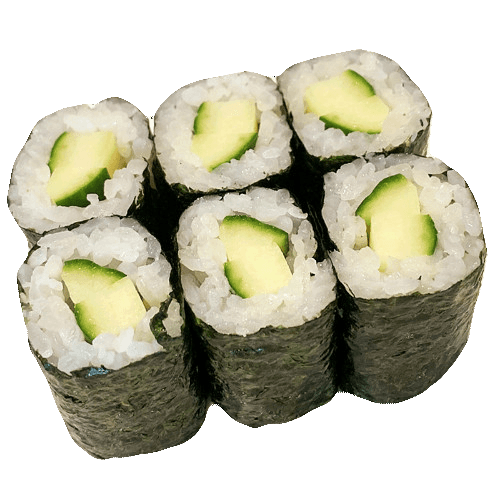 Three pieces of kappa maki