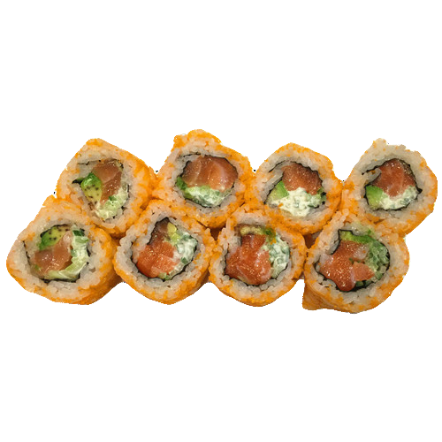 Eight pieces of sake California inside-out