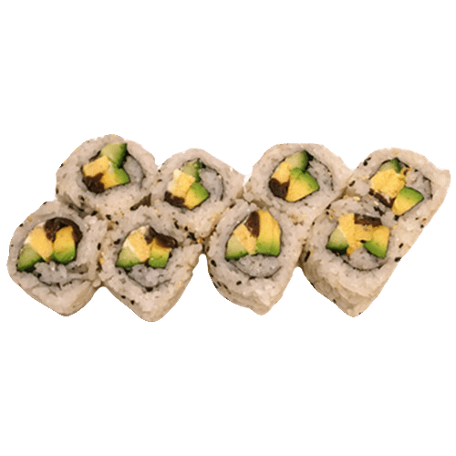 Eight pieces of veggie inside-out
