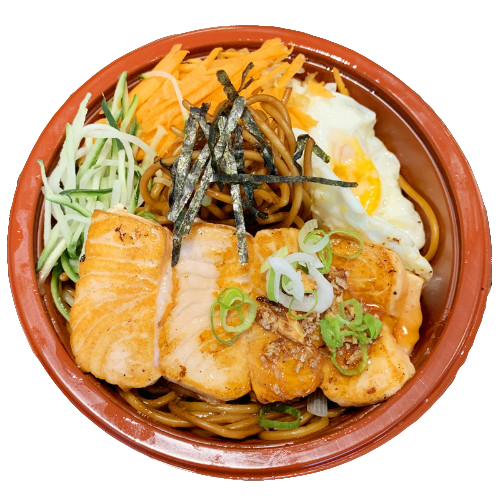 Teriyaki salmon noodles