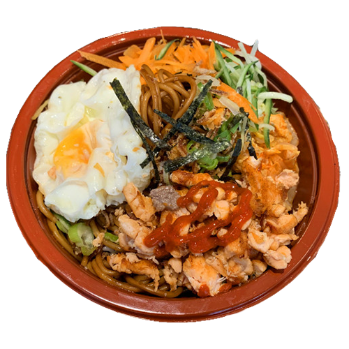 Kimchi salmon noodles