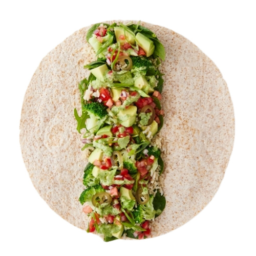 Spicy avo greens wrap