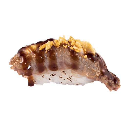 Flamed beef nigiri