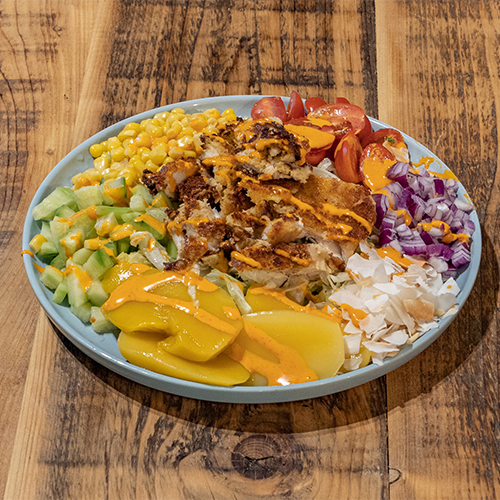 Crispy chicken spicy bowl