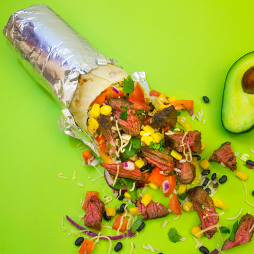 Grilled steak burrito