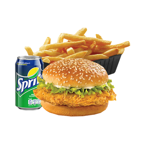 Crispy chicken burger menu