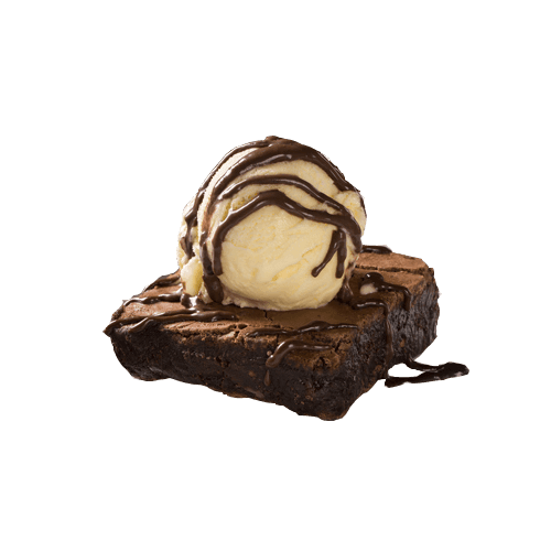 Brownie met ijs