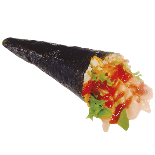 Spicy salmon handroll
