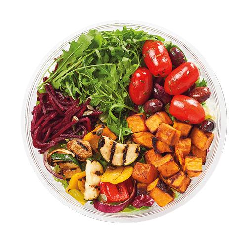 Vegetable salad with sweet potato
