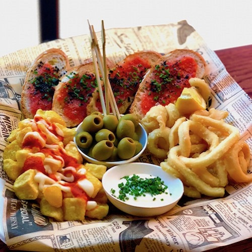 Selection of traditional Spanish tapas