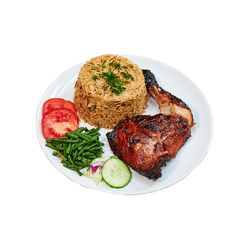 Fried rice BBQ chicken