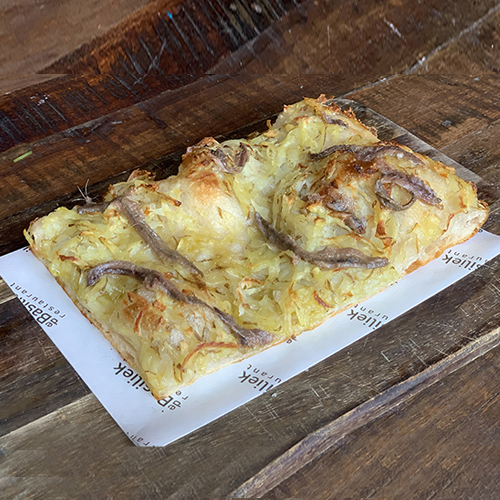 Potato and anchovy slice