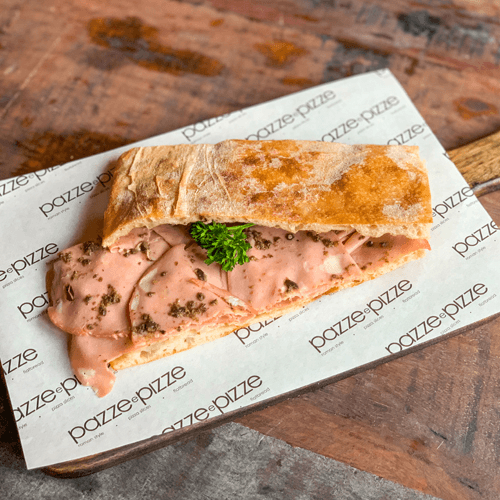 Flatbread mortadella