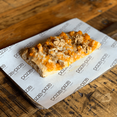 Pumpkin and provolone slice