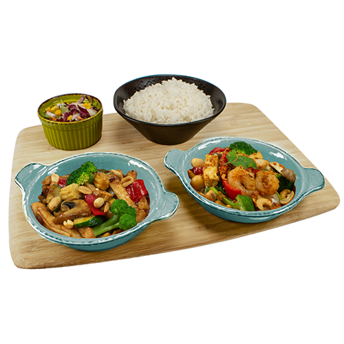 Kung Pao Chicken and Tornado Shrimp
