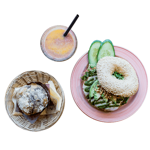 Rookkip menu met muffin
