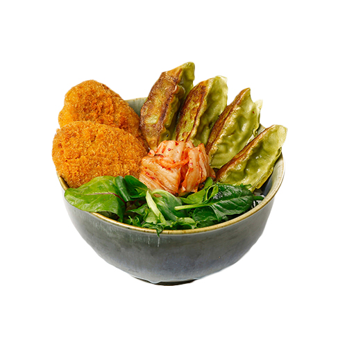 Sweet potato croquette gyoza don
