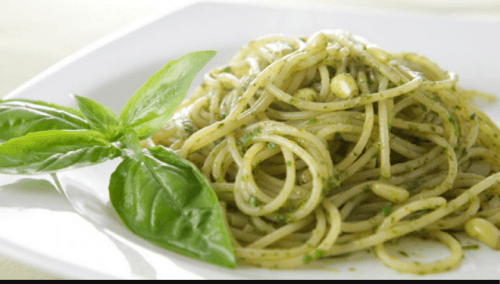 Pesto pasta bacon
