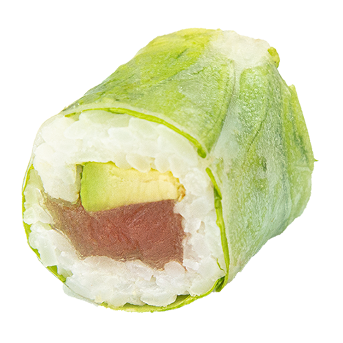 Gekookte tonijn avocado spring maki