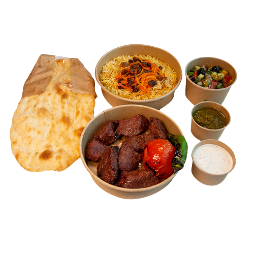 Complete tekka deluxe kebab dish