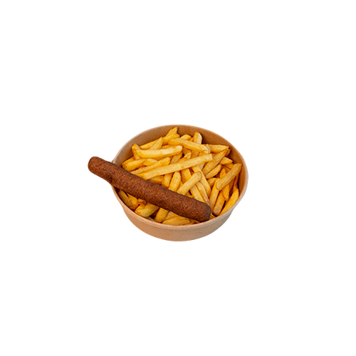 Friet met frikandel