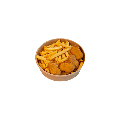 Friet met kipnuggets