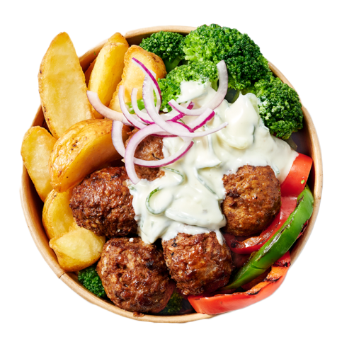 Tzatziki meatball bowl