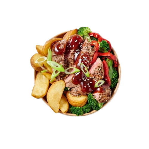 Beef yakitori bowl vegan