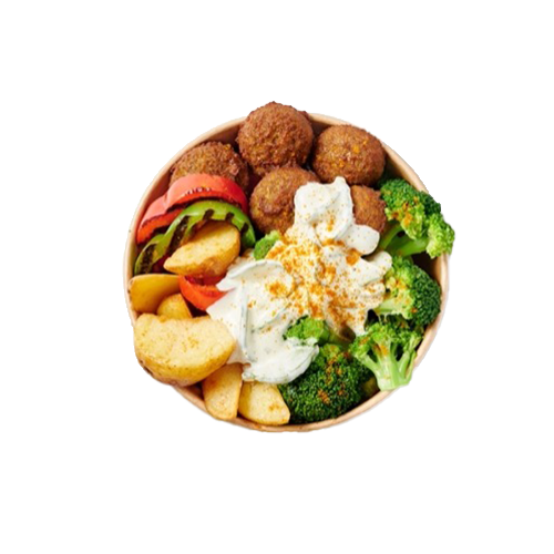 Tzatziki falafel bowl vegan