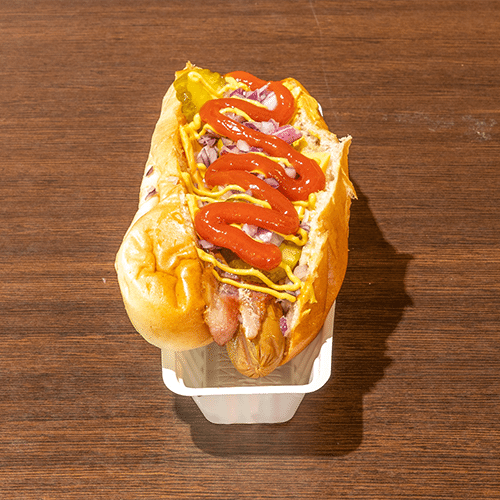 Hotdog bacon and cheese