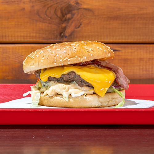 Bacon and cheeseburger
