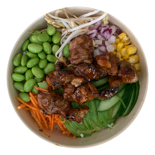 Yakitori chicken poke bowl