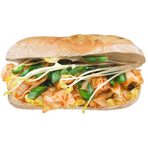 Sandwich kimchi scrambled 'egg'