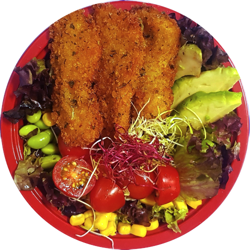Crispy squid saladebowl