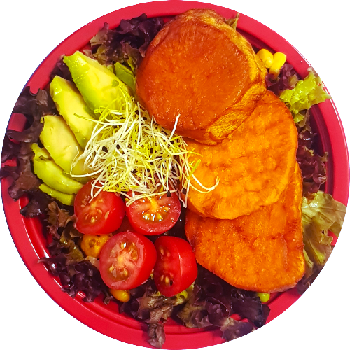 Gegrilde zoete aardappel saladebowl