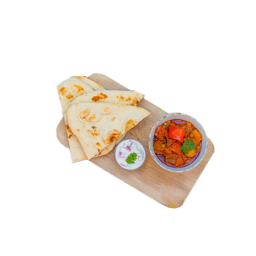 Veggie curry met naan