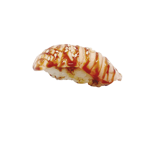 Flamed salmon nigiri