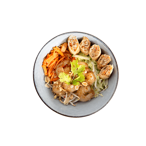Bun bowl shrimp - Roze verleiding