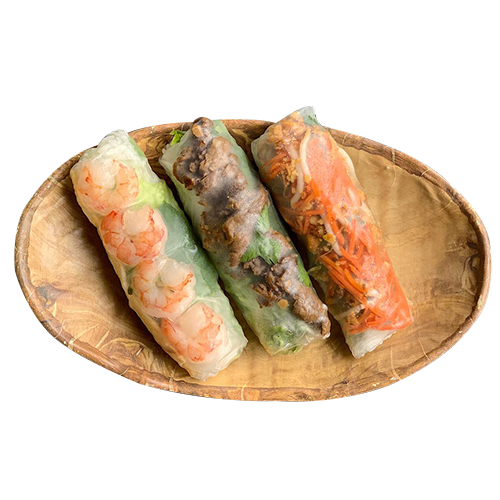 3 verse handgemaakte springrolls naar keuze