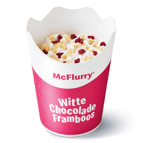 McFlurry Witte Chocolade Framboos zonder Saus