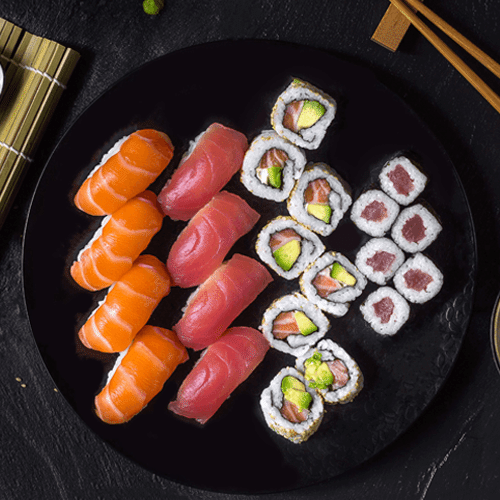 Zalm en tonijn sushi box