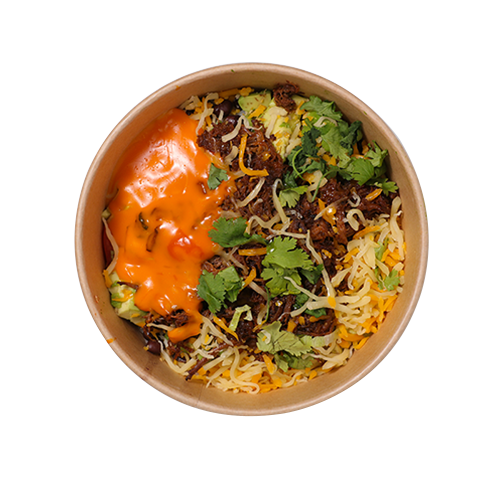 Burrito bowl barbacoa beef