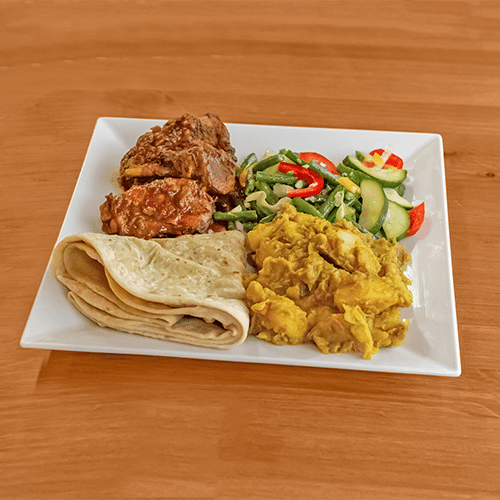 Roti chicken sweet soy sauce