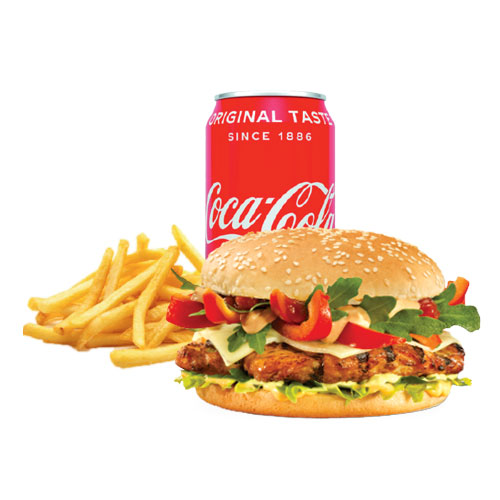 Chicken steak burger menu