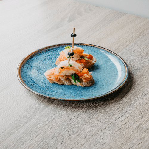 Salmon en gamba pintxos
