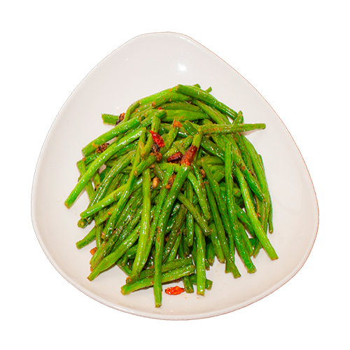 Vegan spicy Szechuan green beans