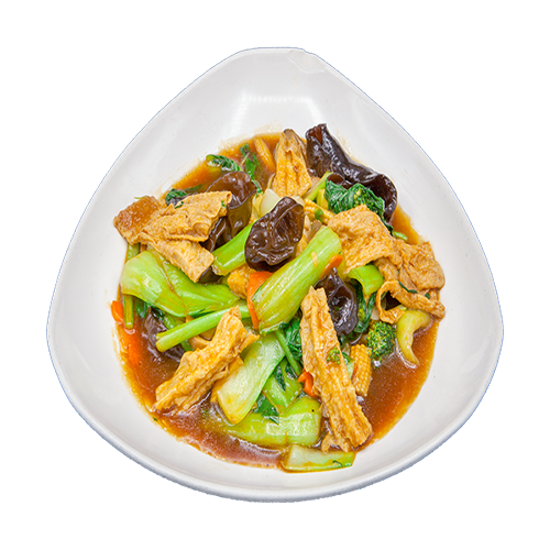 Vegan Shaolin vegetables mix with beancurd sheets