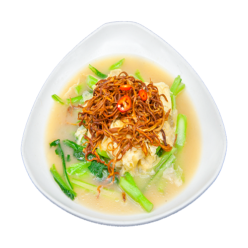 Vegan cordyceps with tofu skins and vegetables