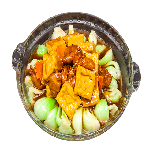 Vegetarian chicken with tofu and vegetables